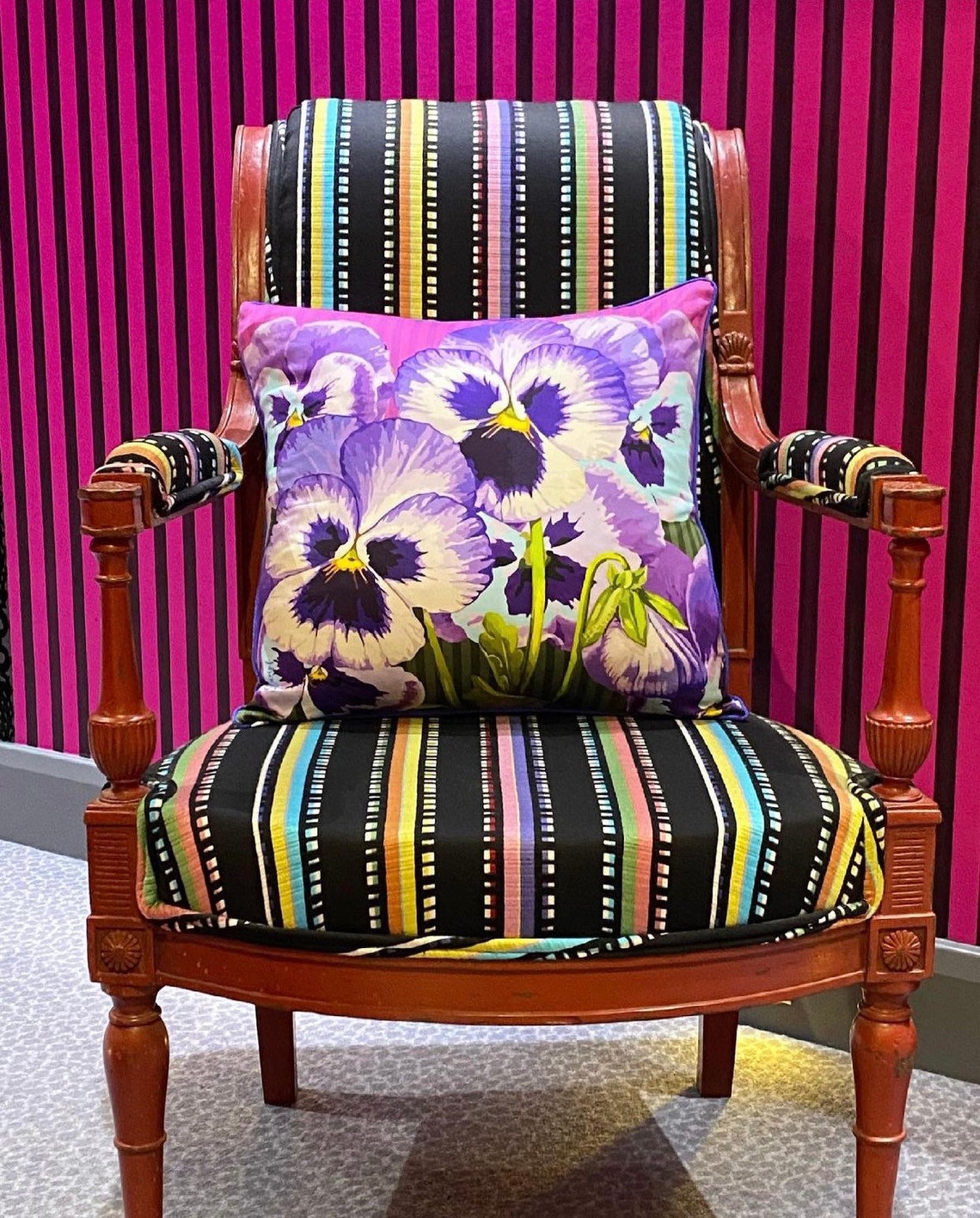 Queen Victoria Cushion Cover Luxe Boutique Maximalist Colourful