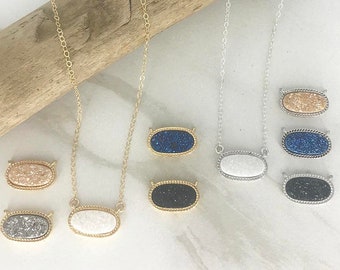 RC1003G White Resin Copper Bracelet and Necklace Druzy Bracelet and Necklace Charms 34x23.4x8.5mm Big Moon Shaped Pendant