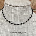 BLACK BEADED Necklace  Black Beaded Chain  All Black Necklace  All Black Choker  Black Layering Necklace  Black Beaded Choker  Glass Beads