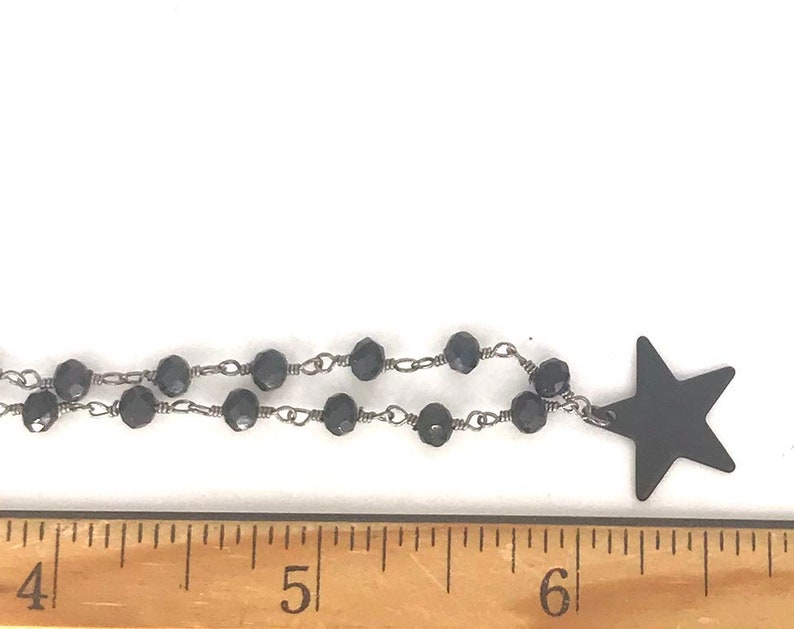 MIDNIGHT STAR Gunmetal Black Star CHOKER Single or Double Choker Black Star Necklace All Black Necklace Double Layer Black Necklace image 8