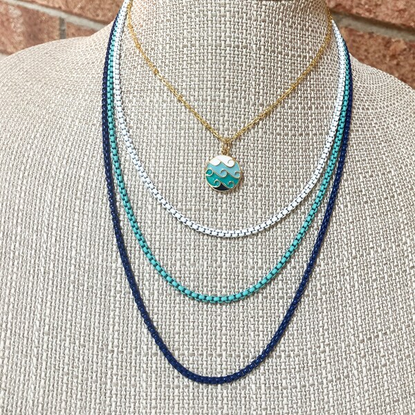 Sparkle Recycled Wavy Pendant Necklace