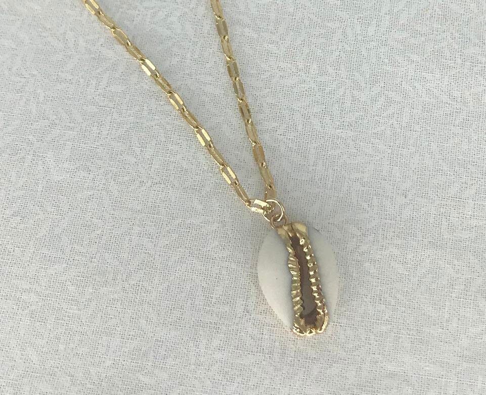 BEACHCOMBER Cowrie Shell Necklaces Gold COWRIE Shell White | Etsy