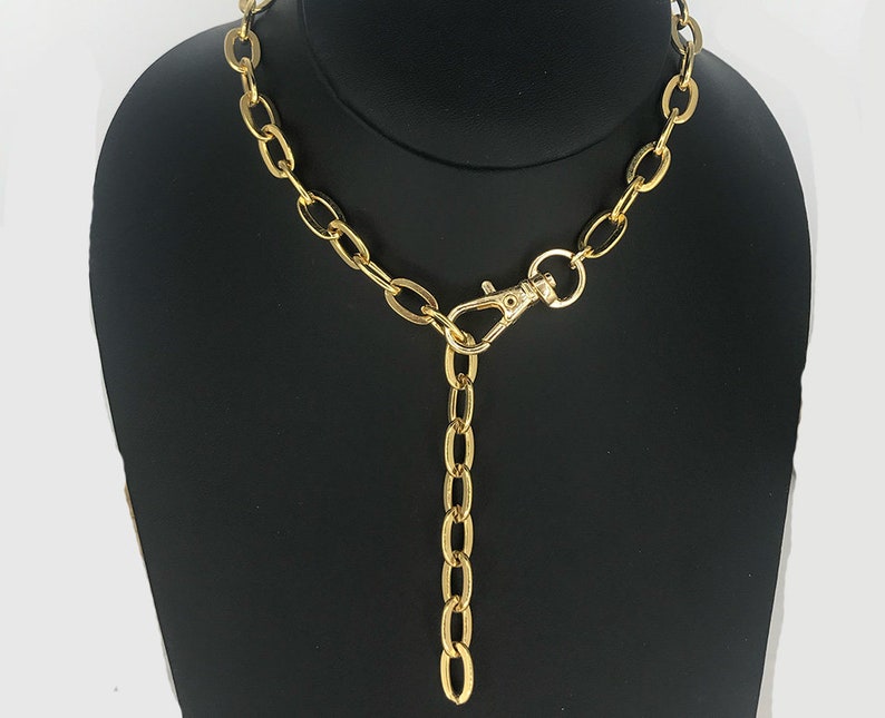 VERSATILE Gold CHUNKY CHAIN Swivel Clasp Adjusts Wear in Etsy