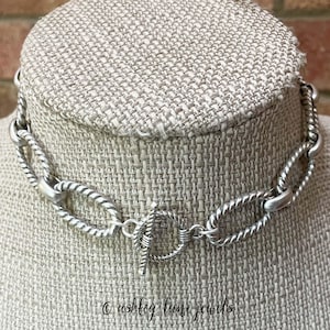 CHUNKY ROPE TOGGLE Necklace * Chunky Silver Necklace * Silver Statement Necklace * Chunky Silver Choker * Chunky Necklace * Chunky Choker