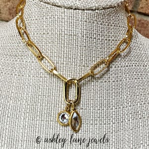 MIRROR, MIRROR Our Chunky Gold Carabiner Necklace with Removable Pendants