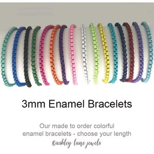 UNCHAINED 3mm Thin Colored Bracelet, Colorful Enamel Chains for Game Day