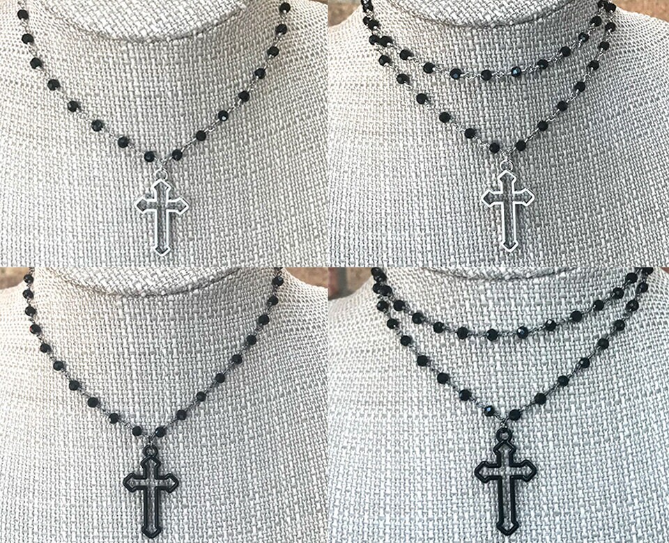 Gold Thick Chain Choker Cross Pendant Necklace Women Antique Silver Cross Necklaces Gothic Cross Necklace Edgy Goth Jewelry Choker
