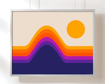Arcade Horizon Abstract Retro Landscape