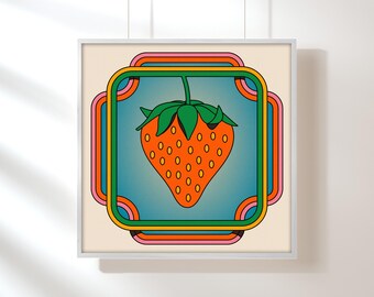Strawberry Squares Art Print