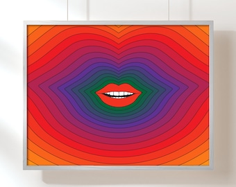 Pop Lips 2020 70s poster retro wall art
