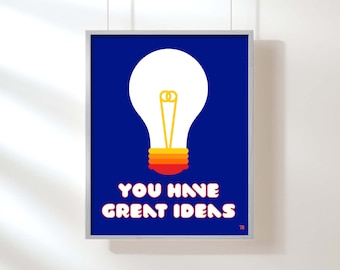 Lightbulb Pop Art Giclee Print: Kids Room Decor