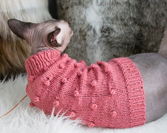 Alpaca cat sweater, alpaca sweater, merino cat sweater, wool cat sweater, wool cat clothes, soft cat clothes, soft sphynx clothes, cat gift