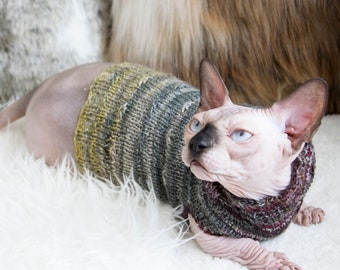Lightweight cat sweater, warm cat sweater, gradient cat sweater, warm cat clothes, warm sphynx sweater, grey cat sweater, cat lover gift