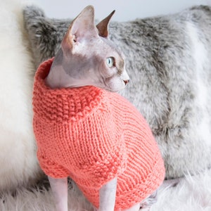 Soft sphynx sweater, sphynx sweater, sweater for sphynx, cat gift, sphynx gift, cat lover gift, clothes for sphynx, sweater for cat image 1