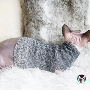 Gradient cat sweater, gray cat sweater, gray cat clothes, gray sphynx sweater, gray sphynx clothes, wool cat sweater, wool cat clothes