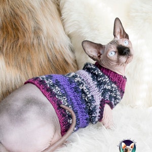 Purple cat sweater discount