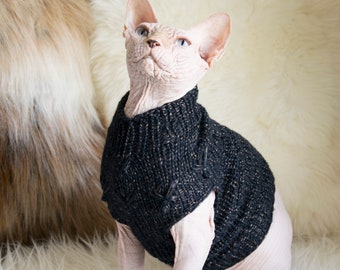 Wool cat clothes, wool sphynx clothes, wool sphynx sweater, soft cat sweater, gold cat sweater, sweater for cat, cat lover gift, sphynx gift