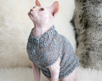 Cotton cat sweater, cotton sphynx sweater, linen cat clothes, linen sphynx sweater, organic cat sweater, organic cotton sweater, sphynx cat
