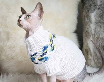 Sweater for cat, wool cat sweater, wool cat clothes, wool sphynx clothes, clothes for sphynx, cat lover gift, sphynx gift, pet clothes, cat