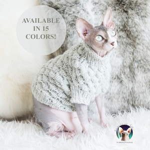 Wool sweater for cat, wool sphynx sweater, warm sphynx sweater, warm cat sweater, wool cat clothes, clothes for sphynx, cat gift, sphynx cat