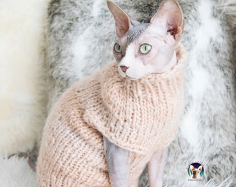 Wool cat sweater, warm cat sweater, mohair cat sweater, mohair cat clothes, sphynx clothes, wool sphynx sweater, sweater for sphynx