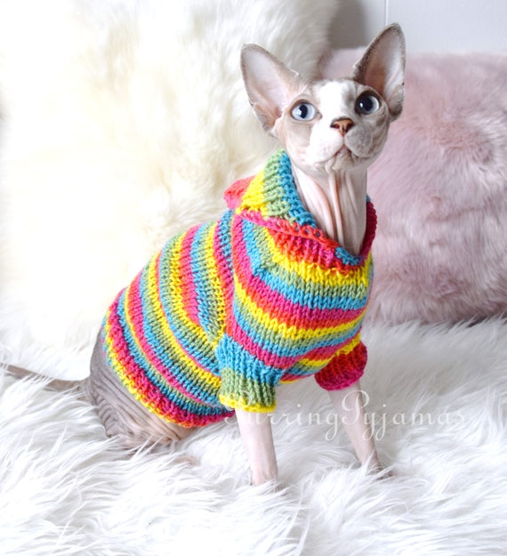 Sweater for Cat  Sphynx Cat Sweater, College Style Cat Sweater