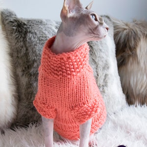 Soft sphynx sweater, sphynx sweater, sweater for sphynx, cat gift, sphynx gift, cat lover gift, clothes for sphynx, sweater for cat image 4