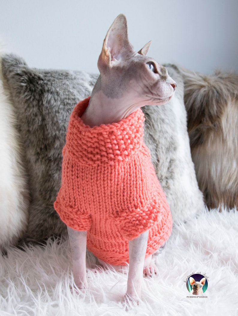 Soft sphynx sweater, sphynx sweater, sweater for sphynx, cat gift, sphynx gift, cat lover gift, clothes for sphynx, sweater for cat image 4