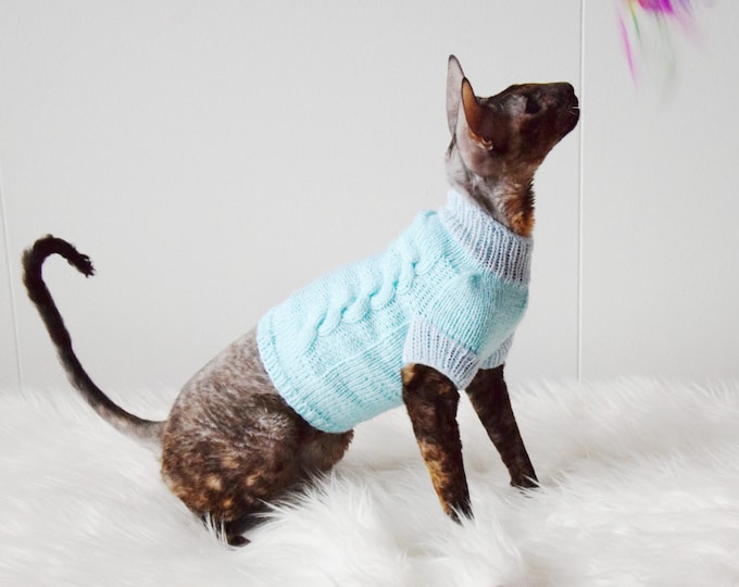 Cat Clothes Warm Cat Sweater Knitted Cat Sweater Handmade Etsy