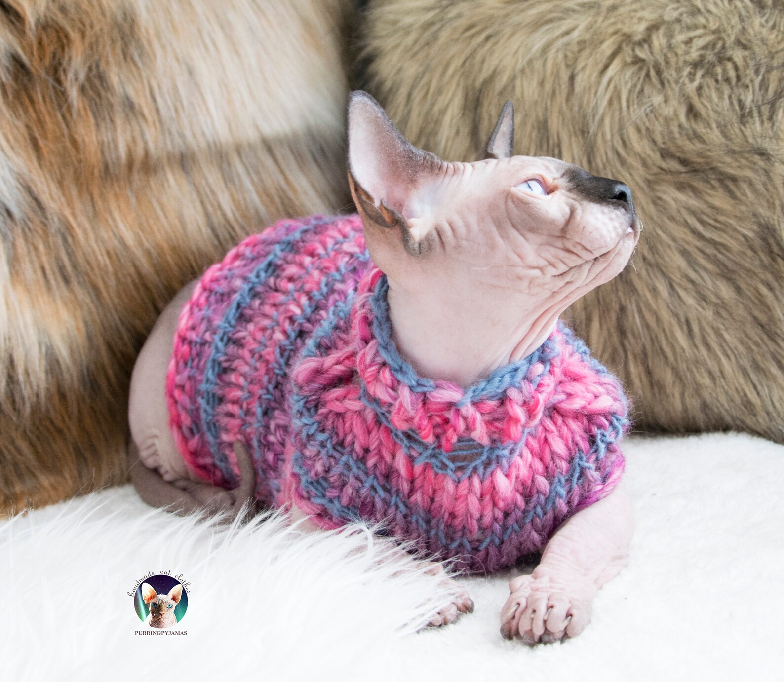 Pink Sphynx Sweater Striped Sphynx Sweater Striped Cat Etsy