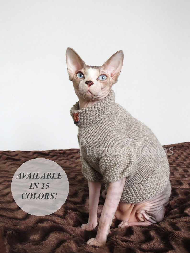 Sphynx clothes, sphynx sweater, cat clothes, cat sweater, sweater for sphynx, sweater for cat, sphynx cat clothes, cat lover gift, sphynx image 1