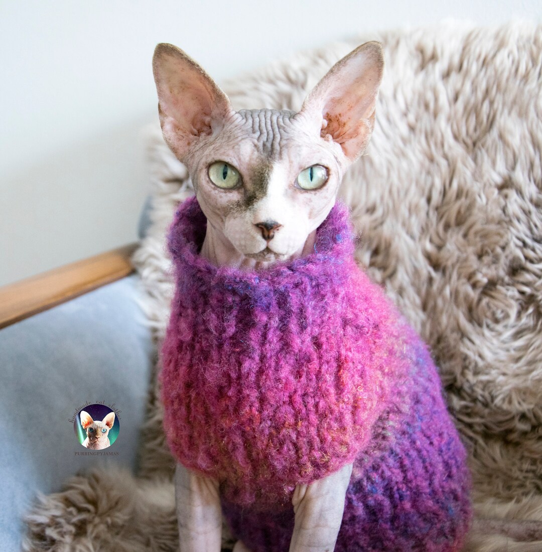 Sphynx Cat Clothes Self-Heating Sweatshirt,Hairless Cat Wear Soft Elastic Dralon Sweater Puppy Pet Pullover For Devon,Elf,Bambino,Cornish,Peterbald Brown XL