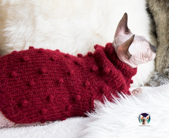 Fuzzy cat sweater deals