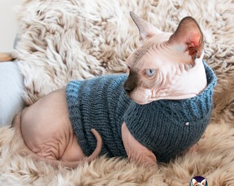 Alpaca cat clothes, alpaca cat sweater, green sphynx clothes, teal cat clothes, teal cat sweater, soft cat sweater, green cat clothes