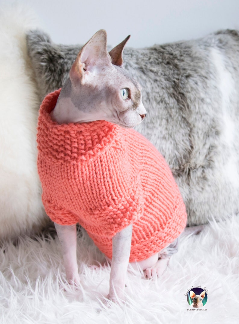 Soft sphynx sweater, sphynx sweater, sweater for sphynx, cat gift, sphynx gift, cat lover gift, clothes for sphynx, sweater for cat image 1