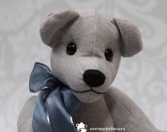 Orso del ricordo realizzato con indumenti. Tre misure disponibili. Orsacchiotto ricordo. Spedizioni dal Canada.