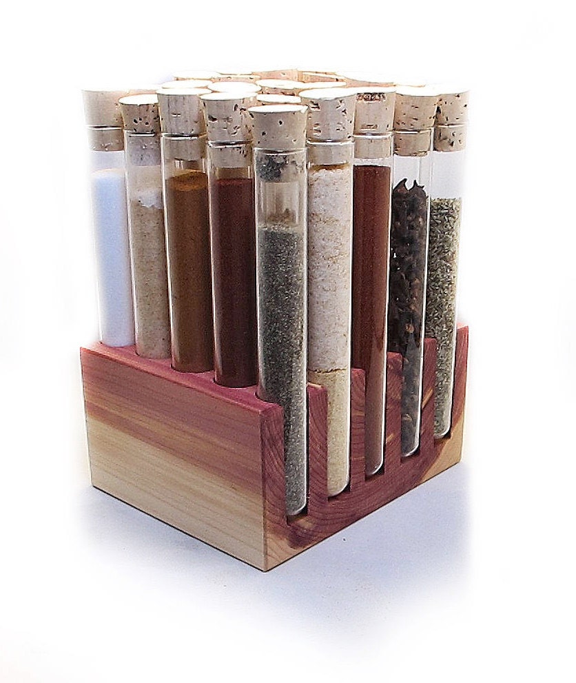 Test Tube Spice Rack Eastern Red Cedar Spice Rack Spice Etsy