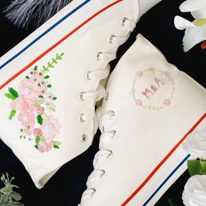 Custom wedding shoes for bride | hand embroidered unique bridal shoes