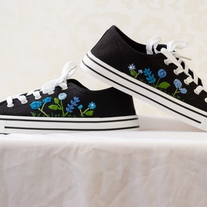 Hand embroidered custom canvas shoes