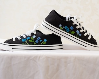 Hand embroidered custom canvas shoes