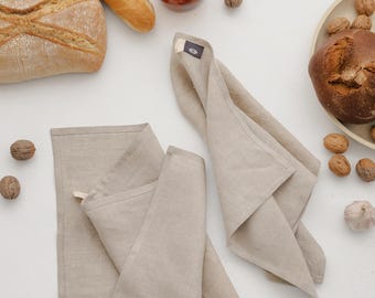 Natural linen kitchen towels: linen tea towel set, fingertip towels, linen dishcloth. Farmhouse dish towel, linen hand towel, washcloths