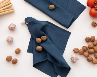 Blue towels: linen hand towel set, fingertip towels, washcloths. Kitchen towel set, farmhouse tea towel, dish towels. Quick absorbent