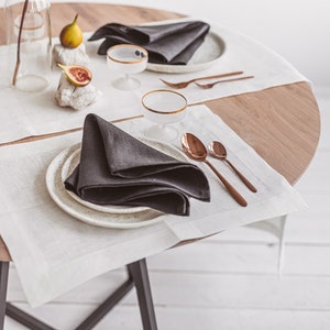 White Linen Placemats: Farmhouse Table Decor, Holiday Dining