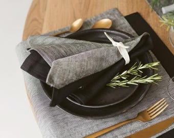 Natural Linen Napkins - Christmas, Thanksgiving, Holiday Dinner, Wedding, Hosting Decor. Sizes: Large, Tea, Dinner, Cocktail Napkin Cloths