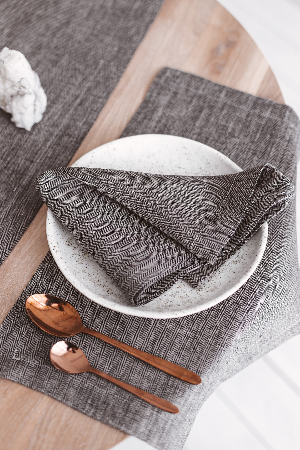 Modern Black Linen Napkins for Wedding Holiday Christmas Etsy
