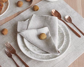 Light Grey Linen Napkins for Wedding Table Decor. Beige, White Wedding Table Linen Napkin in pcs. Large Napkins in Various Colors, Sizes