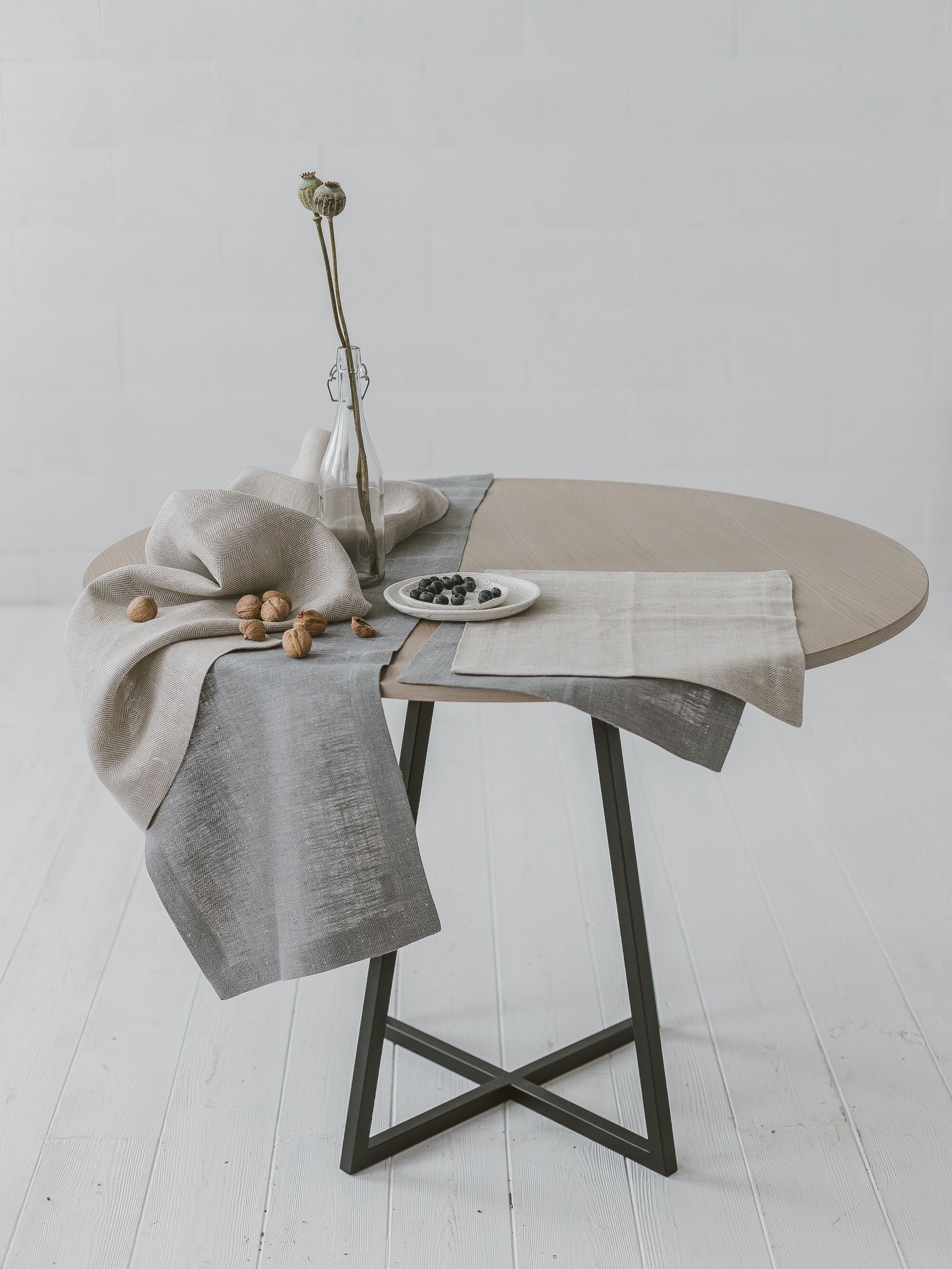 Grey Linen Placemats for Rustic Wedding Decor. Organic Linen Etsy