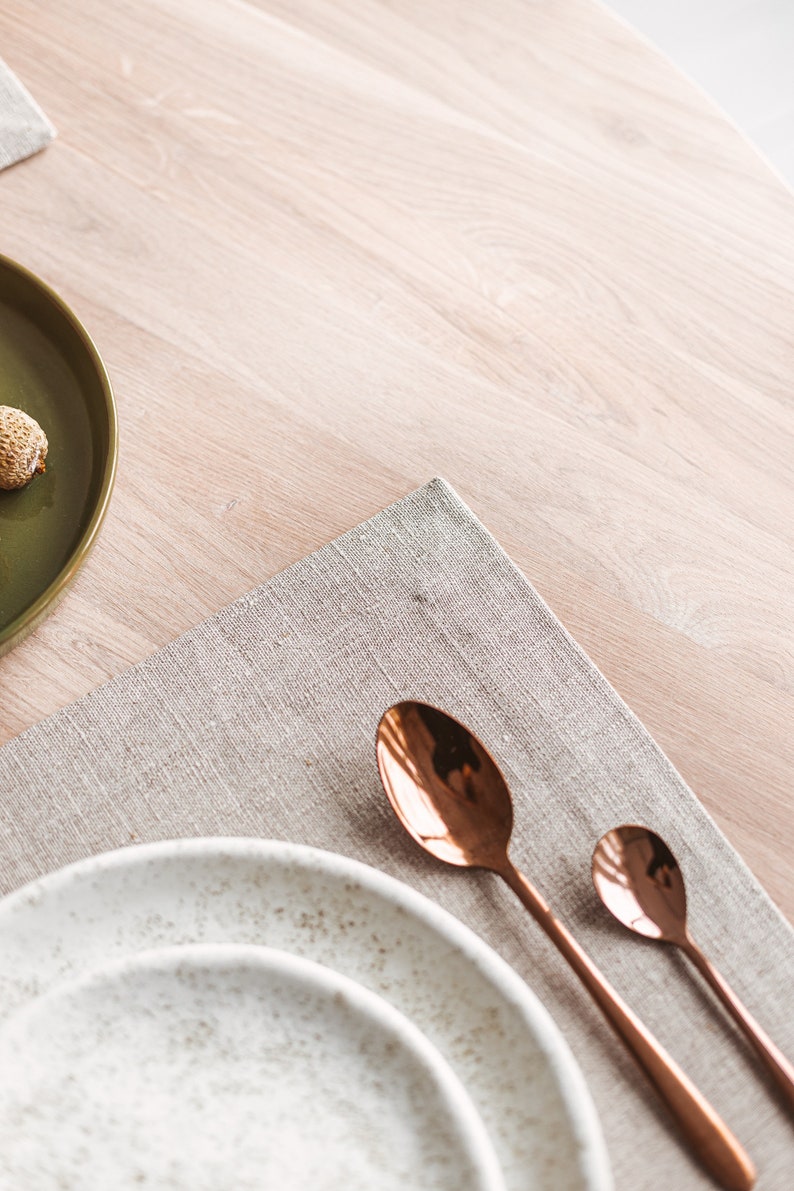 Natural Linen Placemats Set. Modern Linen Place Mats. Set of Etsy