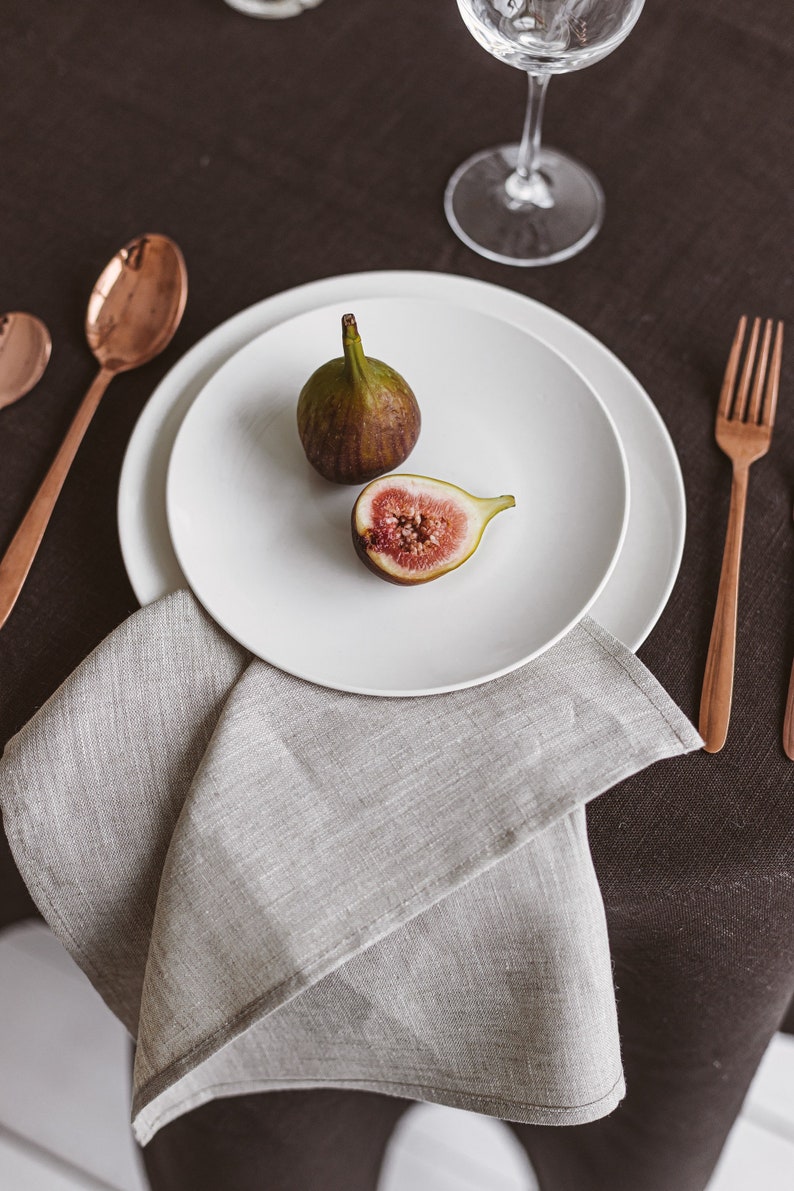 Light Grey Linen Napkins for Farmhouse Holidays or Wedding. Etsy