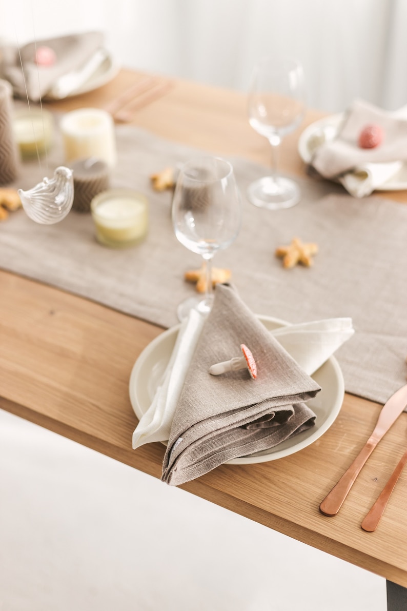Thing Stories natural linen table runner – perfect for elegant yet simple tablescapes at a rustic wedding, Christmas dinner, or Thanksgiving celebration. This eco-friendly runner also suits birthday parties and Mother's Day events, adding charm to any seasonal or holiday setting.
